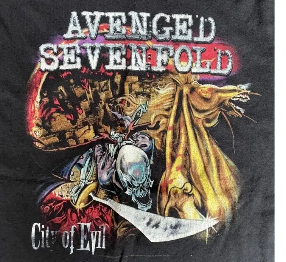 Vintage Avenged sevenfold City of Evil Shirt Classic Black Unisex S-5XL