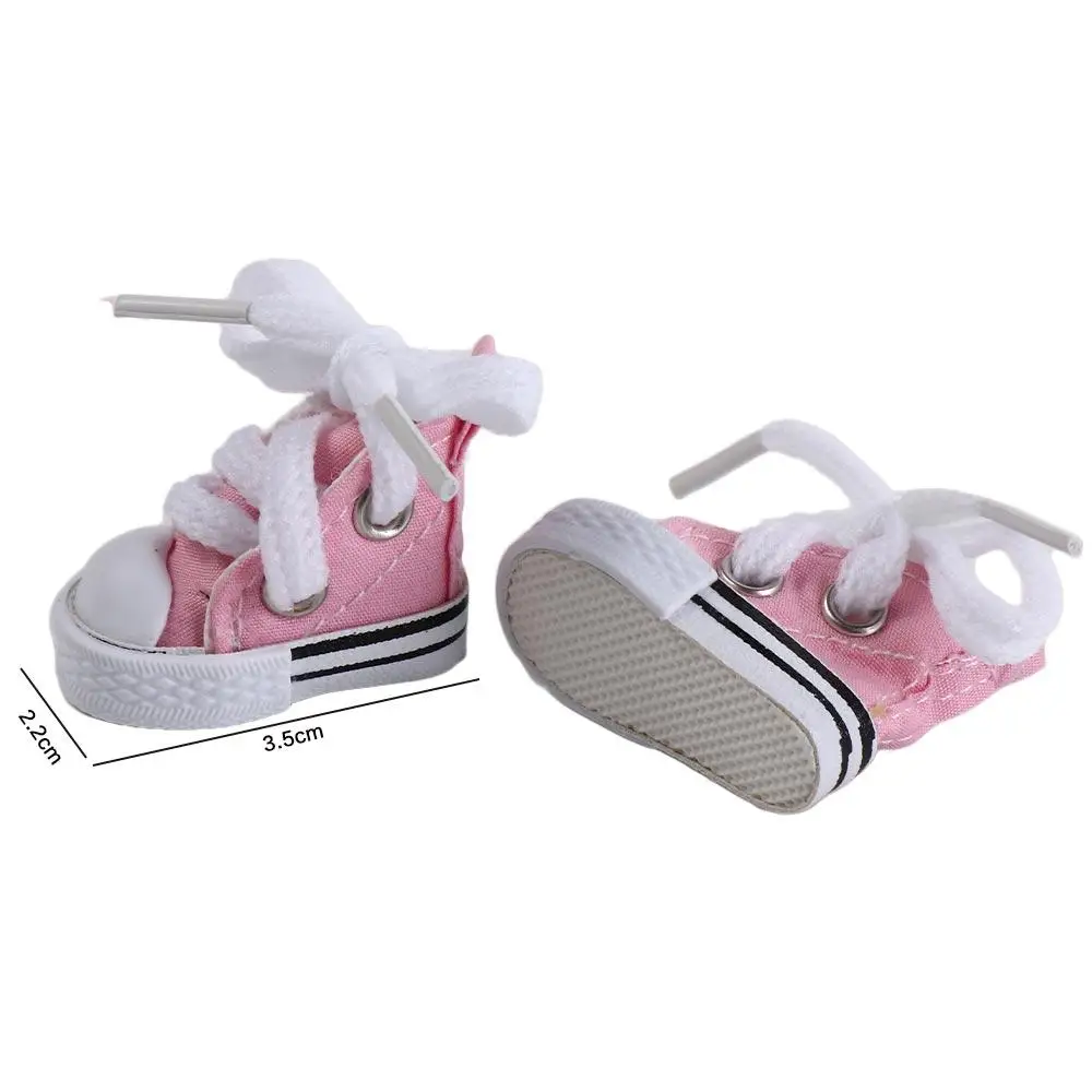 1 Pair 3.5cm Fashion Mini Canvas Shoes Mini Kawaii Fashion Casual Canvas Shoes Cute Colorful Mini Canvas Shoes DIY