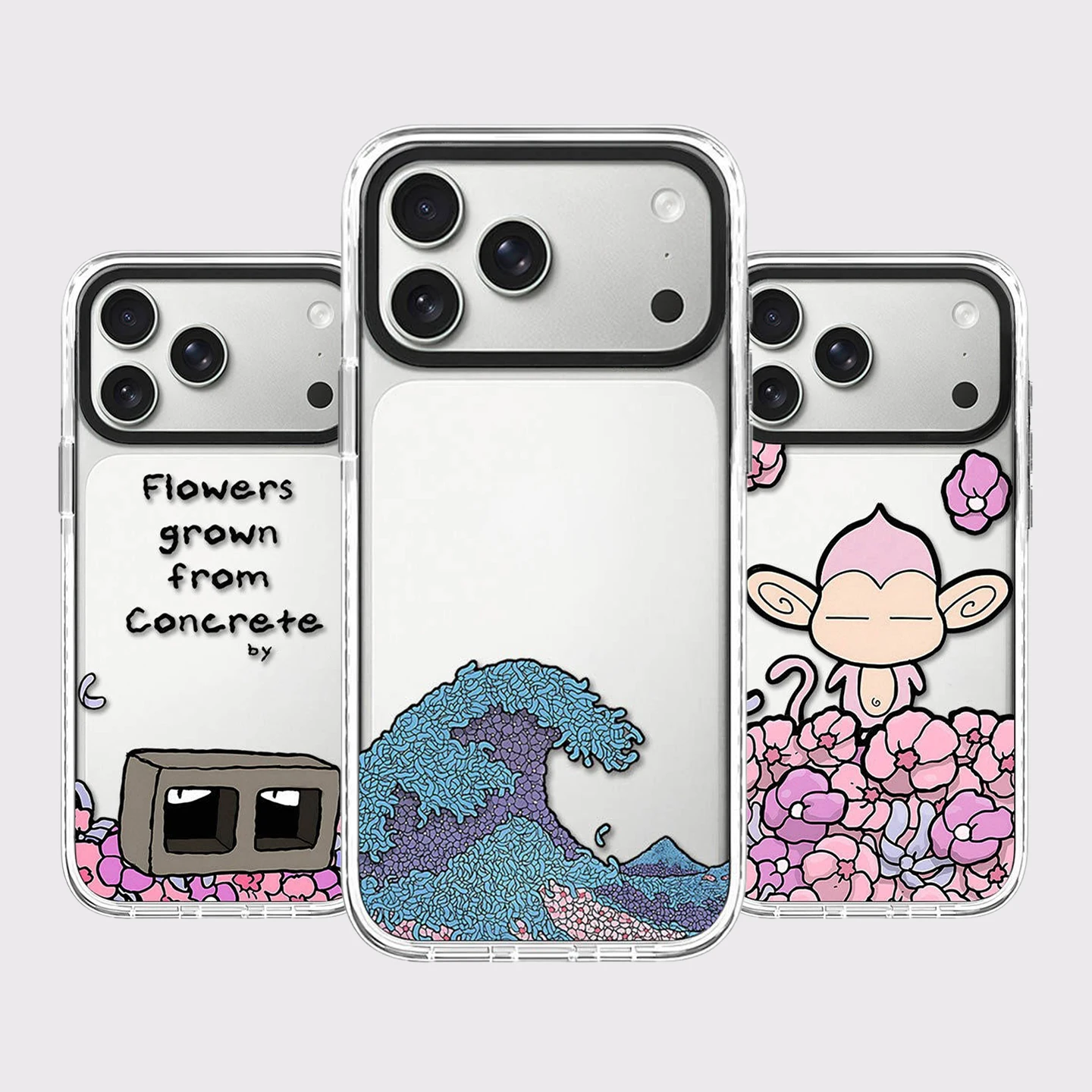 Flower Waves White Border Magnetic Cover for IPhone 13 14 15 16 17 Pro Max Case for IPhone Air