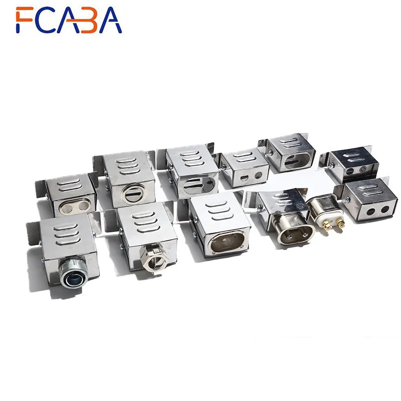 FCABA 5 قطعة الصناعية السيراميك فرن كهربائي المقبس التوصيل سبائك الألومنيوم التدفئة لفائف قاعدة مصنع المقبس التوصيل لفائف