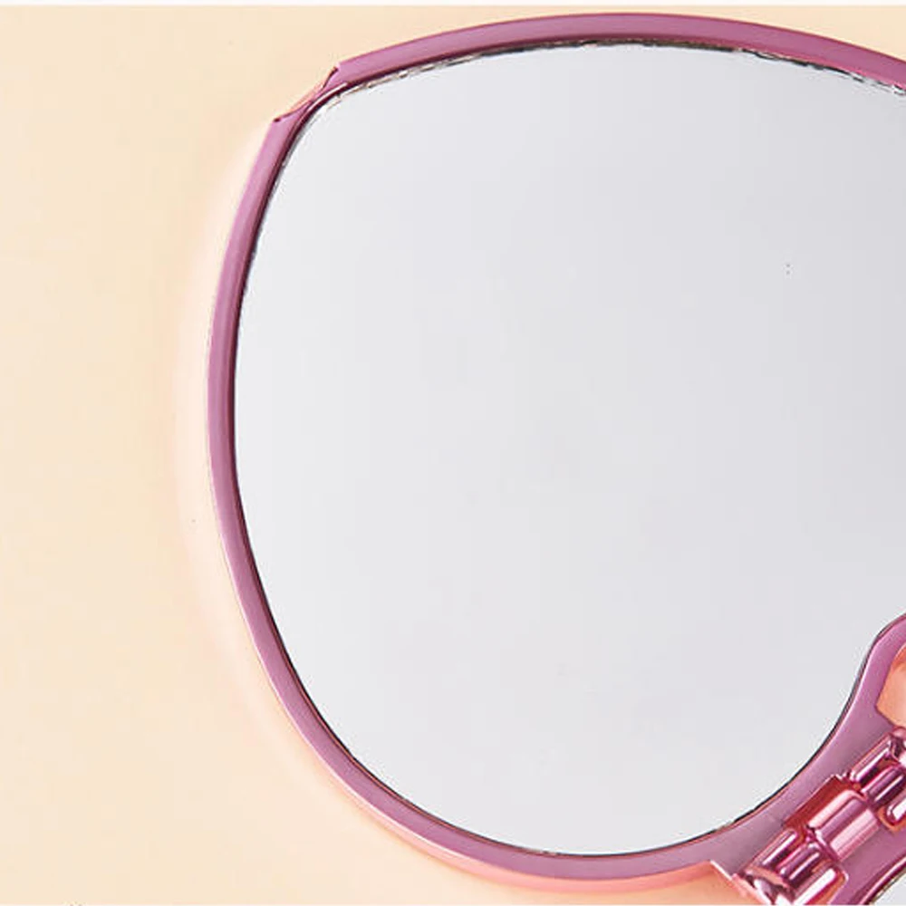 مرآة مكياج محمولة قابلة للطي على شكل قلب، مرآة سفر صغيرة بجيب صغير مع إغلاق مغناطيسي، مرآة لمستحضرات التجميل على الوجهين #3