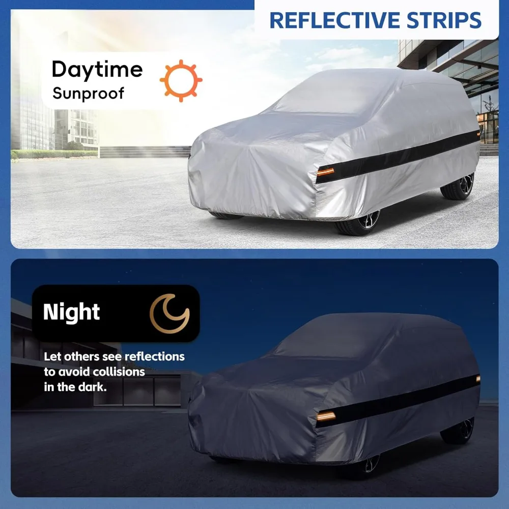 غطاء سيارة SUV مقاوم للماء لجميع الأحوال الجوية مناسب تمامًا لموديلات 1973-2024، حماية كاملة خارجية للمركبات
