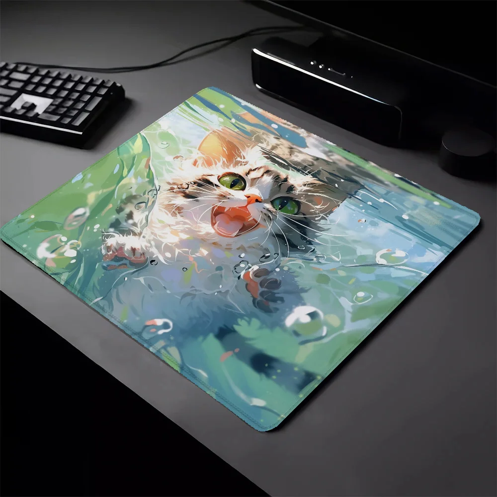 Gaming Mouse Mat Small Cute Kitten Anime Mouse Pad Gamer Pad on the Table Mausepad Pc Accessories Deskmat Mousepad Mats Keyboard