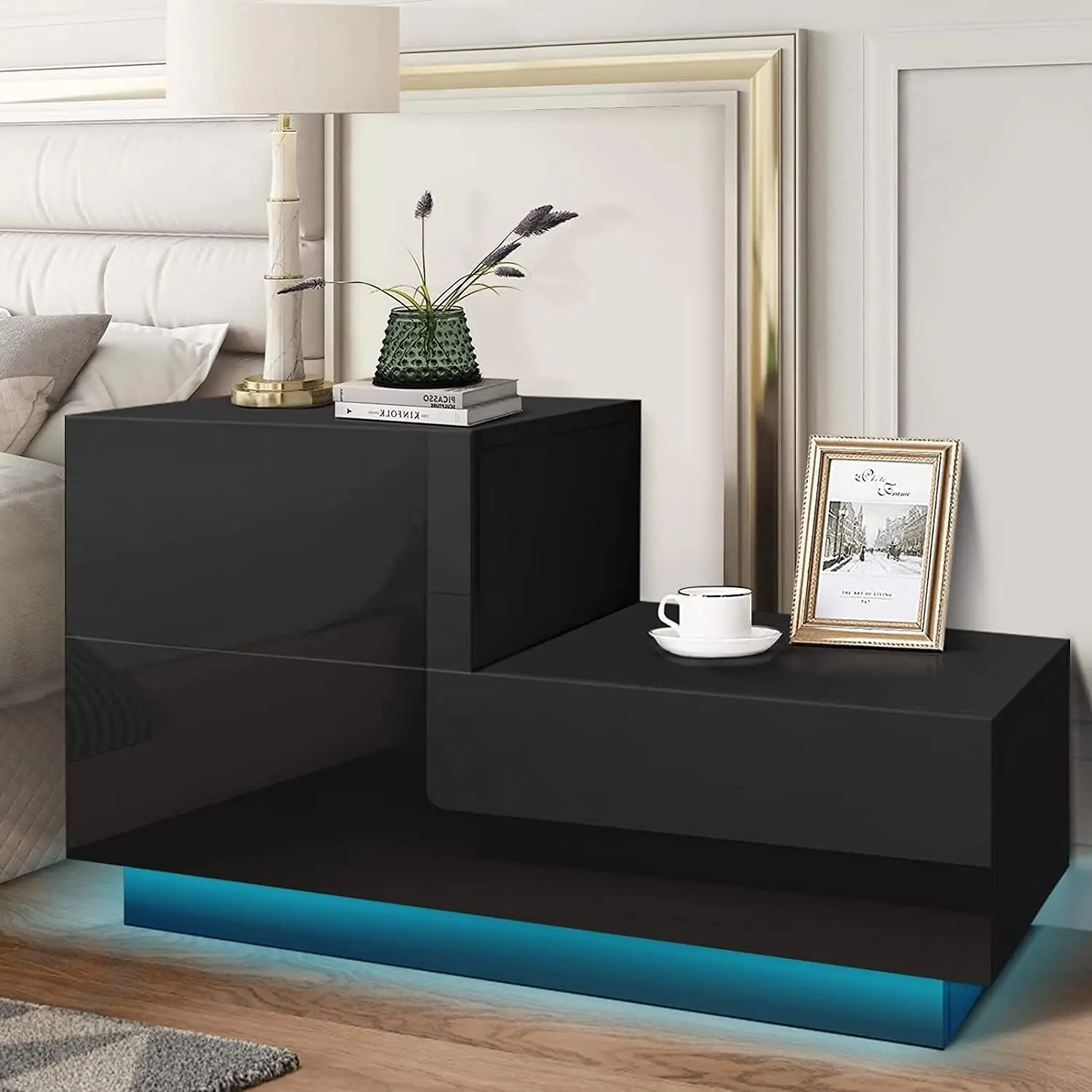 Modern Black 2 Drawers 