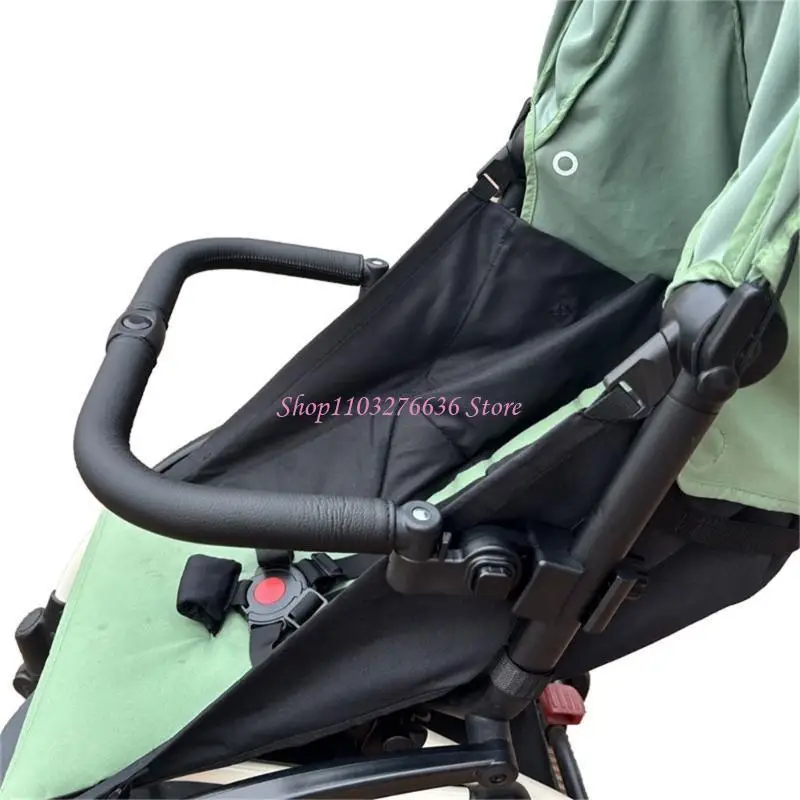 R6FD Kinderwagen-Armlehne, schwarzer PU-Leder-Handlauf, vorderer abnehmbare Kinderwagen-Ersatz-Stoßstangenstange – Detail 5