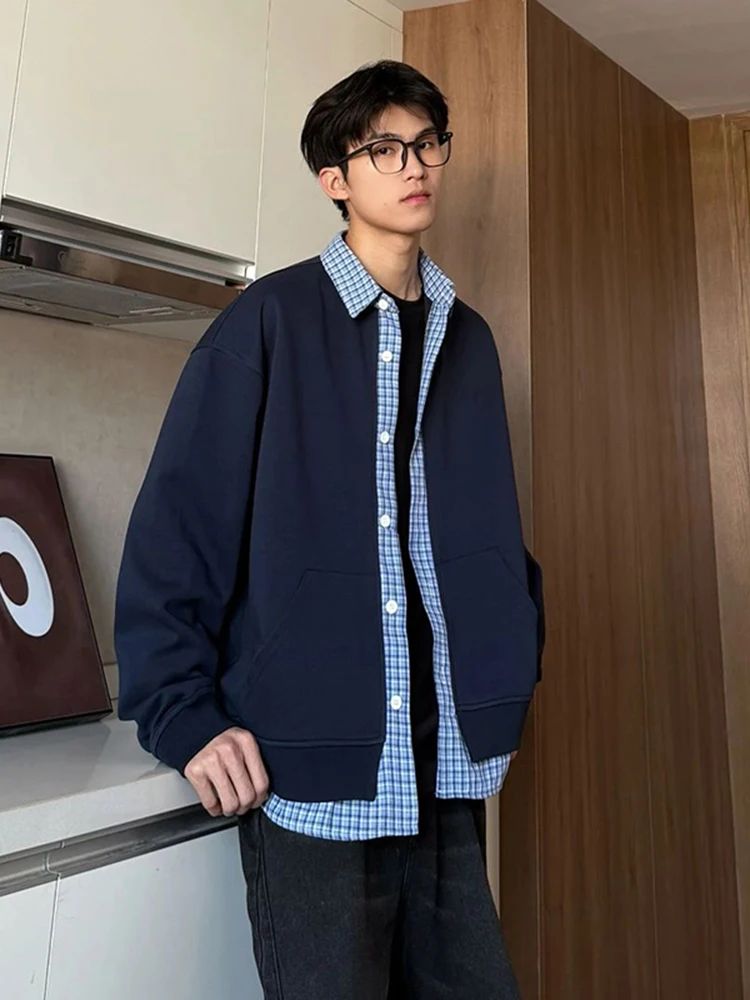 

Loose Fit Plaid Long Sve Hoodie Cardigan for Boys Spring Summer Faion Casual Outerwear Blue Denim Jaet Youth Sle