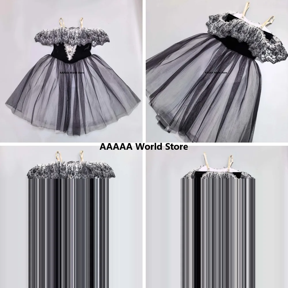 

Professional Ballet Dress Black Tutu Skirt for Women Adult Ballerina Performance Costume Cosplay Dancewear