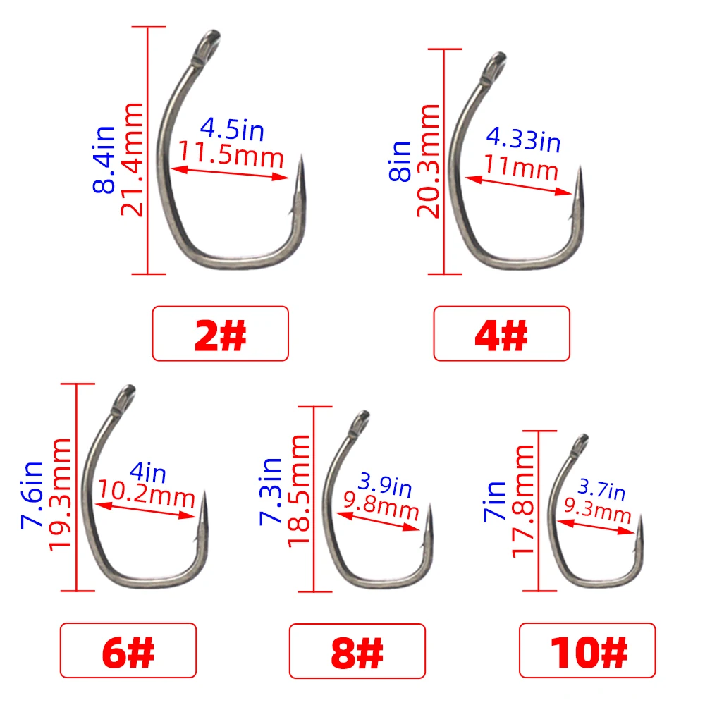 Hirisi 15 sztuk haczyki na karpia z oczkiem Micro Barb haczyki na ryby ze stali wysokowęglowej powlekane PTFE X917 akcesoria wędkarskie