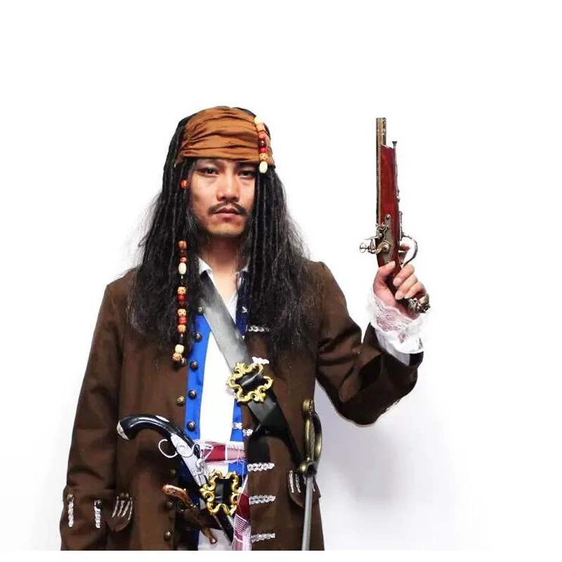 Piraten Karibik Jack Spatz Erwachsenen Cosplay Kostüm Zubehör Perücken Bärte Sets für Männer Frauen