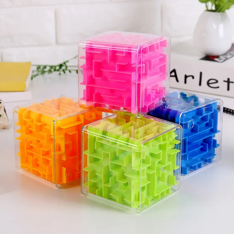 1Pc 3D Rolling Ball Labyrinth Magic Cube Puzzle Sześciostronna gra Rolling Ball Labirynt Dzieci Trening równowagi Zabawki edukacyjne