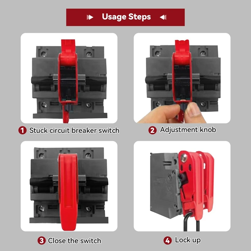 Hot-Circuit Breaker Lockout Set, Circuit Breaker Lockout, Lockout Tagout Tag, For Standard Single And Double Toggles