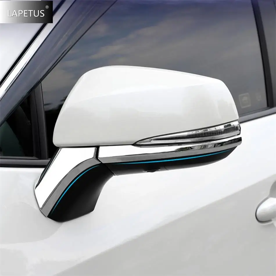 For TOYOTA RAV4 RAV 4 XA50 2019 - 2024 ABS Chrome / Carbon Fiber Door Rearview Mirror Rubbing Strip Cap Cover Trim Accessories