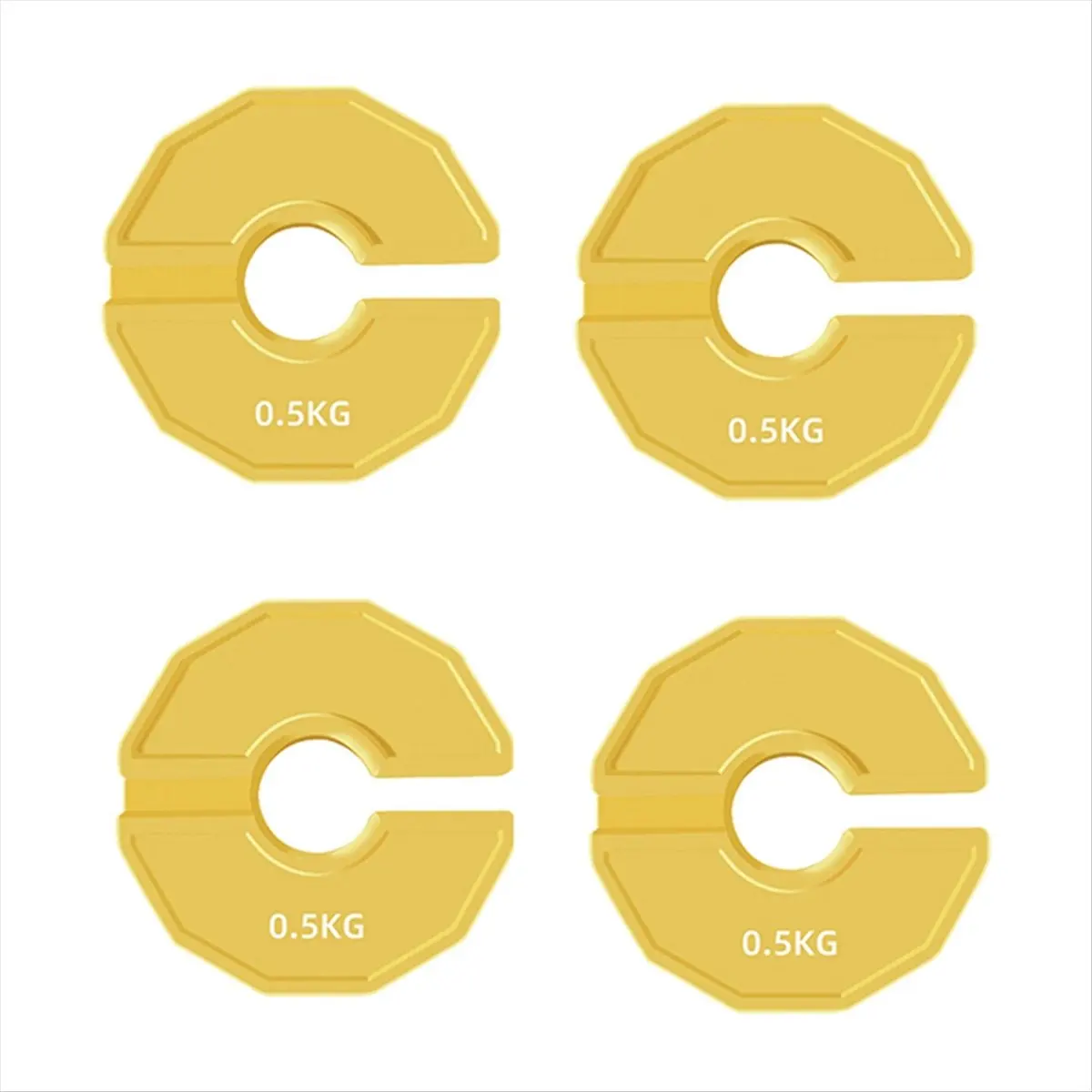 ABME New 4 Pcs Gym Micro-Type Plates Dumbbell Fractional Weight Plate Rubber Add-on Weights for Strength Training, 0.5kg Yellow