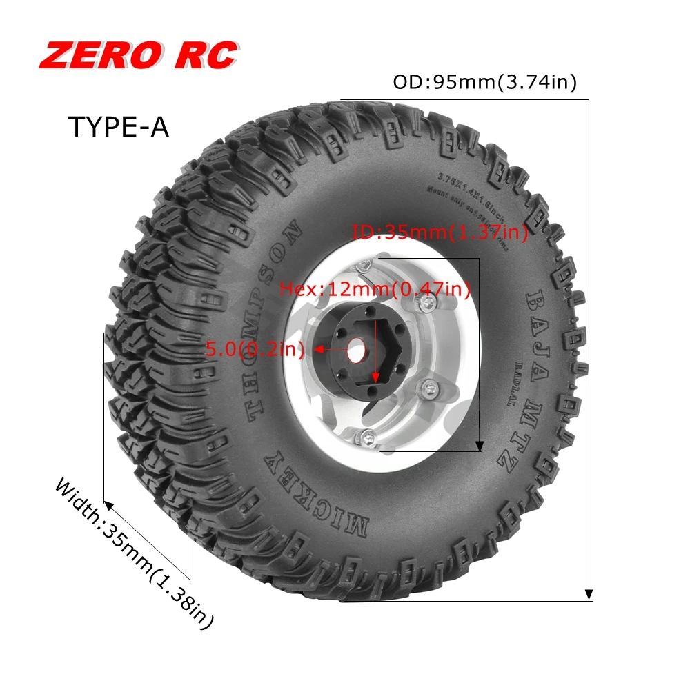 rc4wd 1.55 ビードロックホイール　クローラー　タイヤホイールセット 合金 6 スポーク 1.55 ビードロック ホイール + ソフトタイヤ 1/10