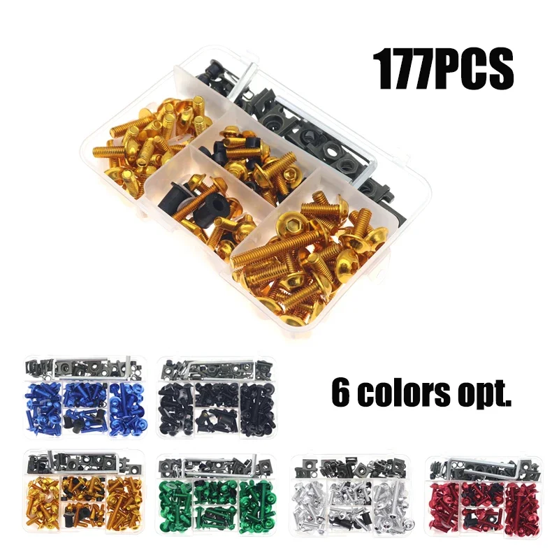 177pcs Universal Motorcycle Windshield Body Fairing Bolts Screws For Honda Yamaha Kawasaki Suzuki Eprilla Triumph MV Agusta