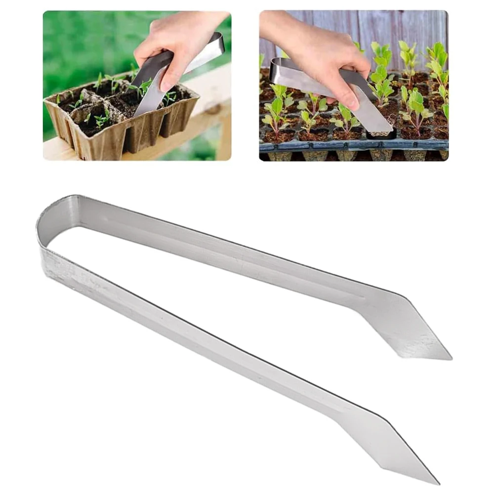 Seedling Transplanting Stainless Steel Tongs Pliers Seedling Planter Horticultural Plant L Anti-Slip Seedling Garden Tools