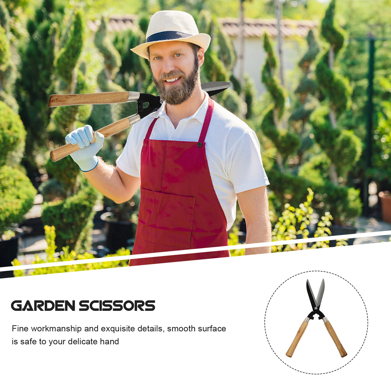

1pc Ergonomic Non-Slip Handle Pruning Shear Durable Rust-Resistant Sharp Blade Garden Tool For Fence Branch Cutting Scissors