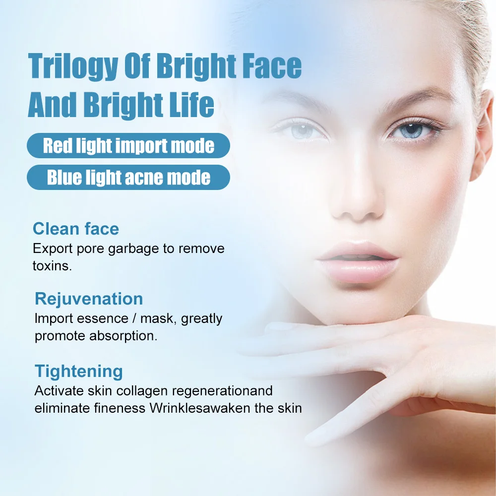 Dispositivo di bellezza a microcorrente Massaggiatore facciale a luce rossa 3 in 1 Solleva stringe il viso collo riduce le rughe gonfiore infusa nutriente