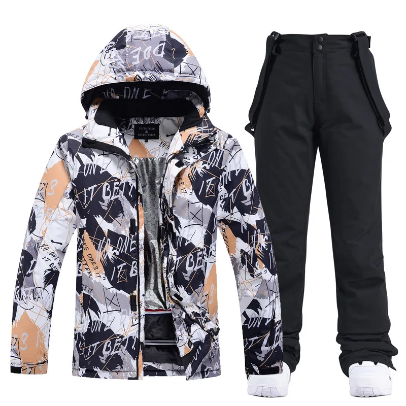 New style snowboard suit men's suit windproof warm thickened snowboard suit double snowboard suit