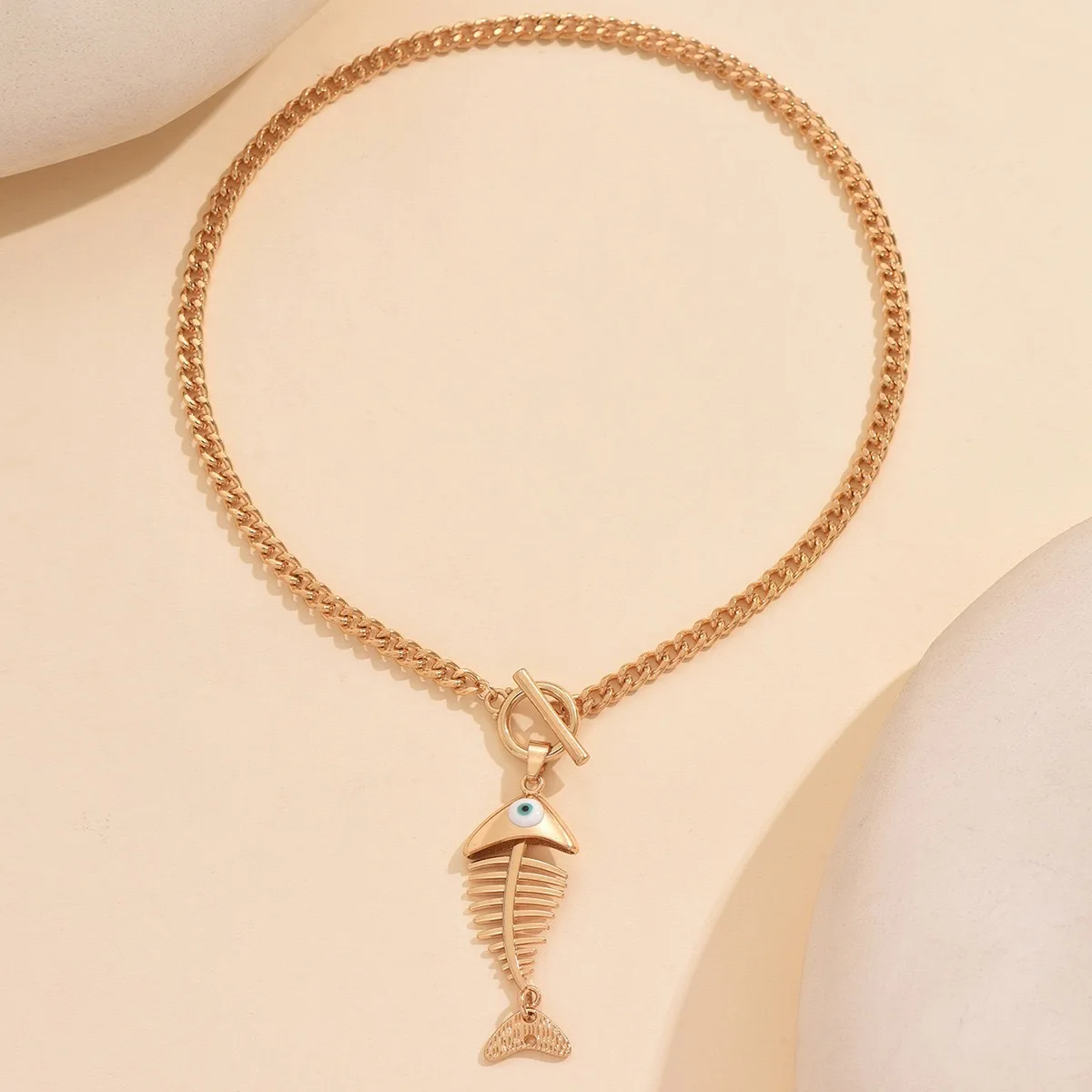Hip-hop Fish Bone Pendant Necklace Unique Individualistic Collarbone Chain Jewelry for Women 2026 Wedding Party Gift Necklaces