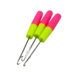 3 pezzi 5.7mm Pink Latch Hook uncinetto ago Dread-lock Knitt Hair Crochet Needle Hook tessitura dei capelli