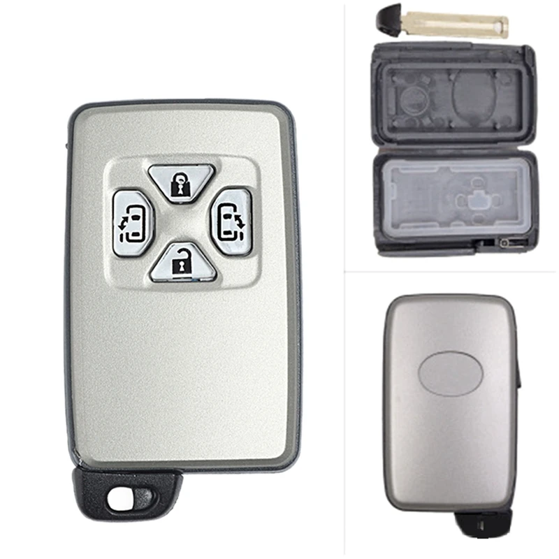 2X Car Smart Card Remote Car Key Shell Case Fob 4 Button For Toyota Alphard Estima Vellfire