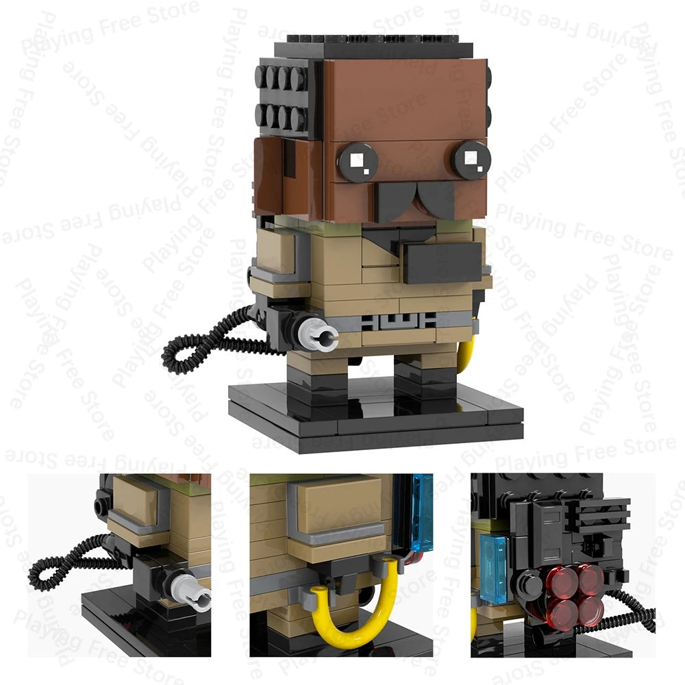 MOC Ghostbustered BrickHeadz شخصيات فيلم الرعب بيتر إيجون متوافق مع اللبنات مجموعة لعب للأطفال الكبار الأصدقاء هدية