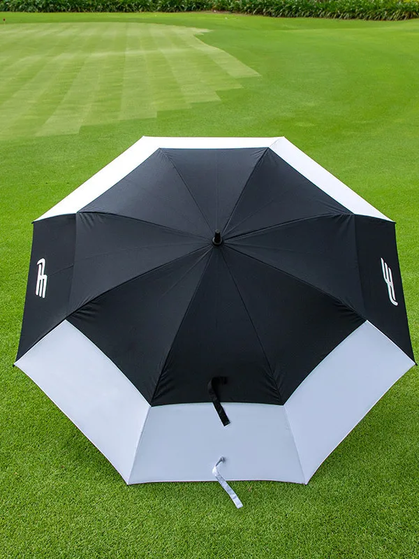black-and-white-double-color-golf-umbrella-outdoor-sports-umbrella-windproof-rainproof-casual-style-for-sunny-and-rainy-days