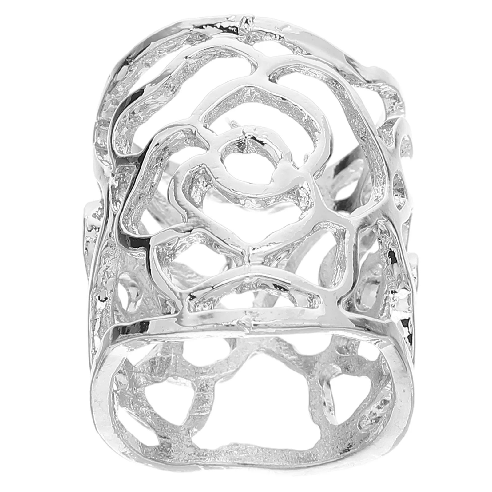 Boucle d'écharpe Rose ajourée, anneau en filigrane argenté, Tube coulissant, bijoux pour femmes, foulards en soie, décoration, Clip, anneaux d'écharpe