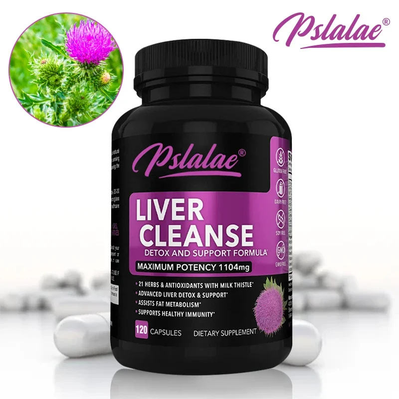 Liver Cleanse Detox Supplement - Contains Artichoke, Berberine, Turmeric, Aid Gallbladder Care Formula & Milk Thistle Dandelion