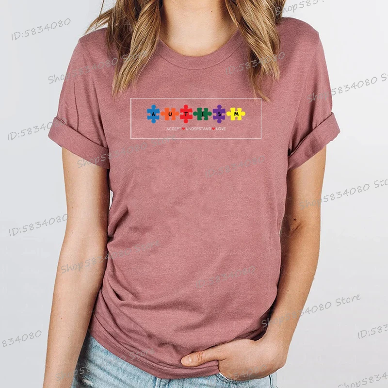 Autism Support T-shirt Gift for Special Education Teacher Accept Understand Love Graphic Tee Autism Awareness Essential T-shirts