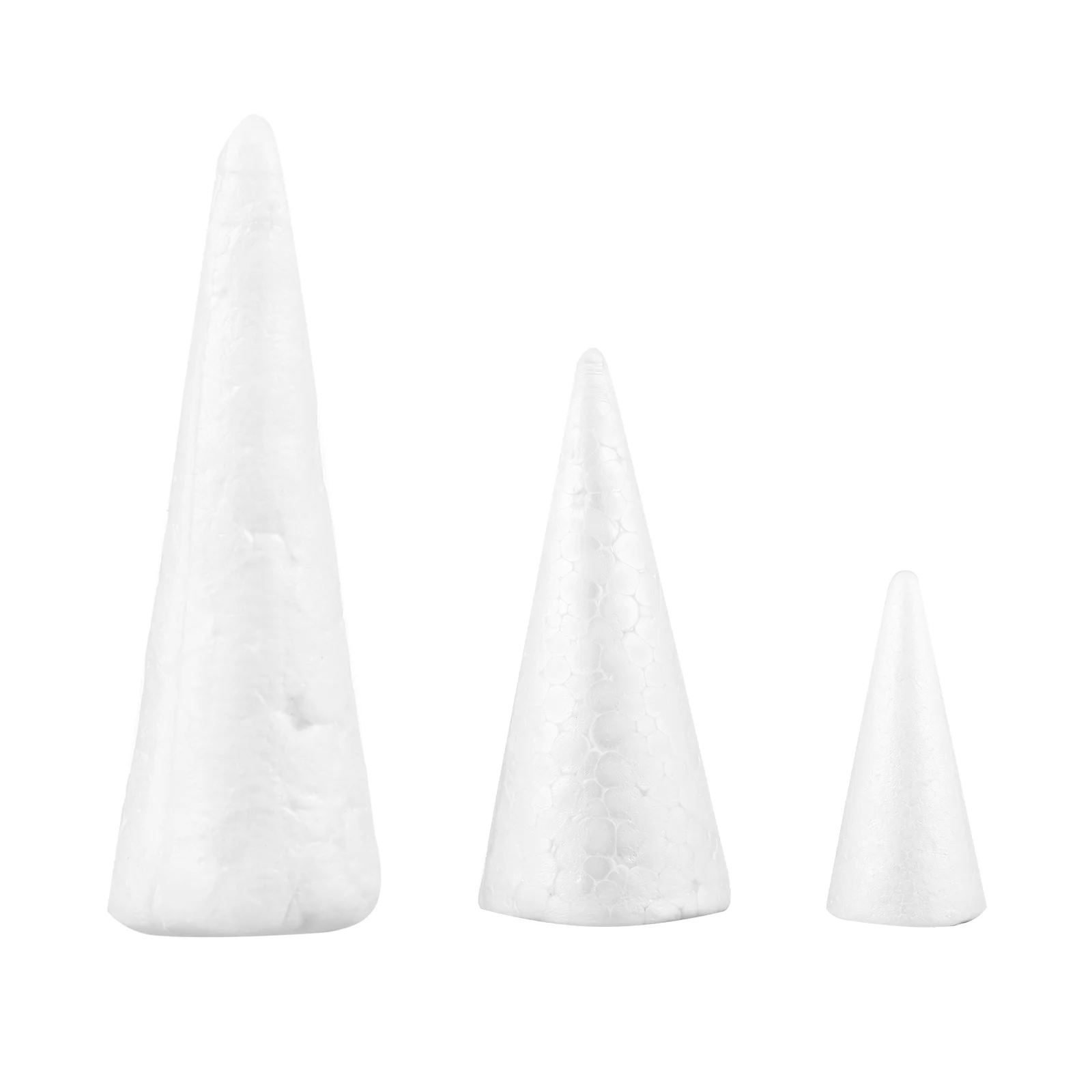 15 Pcs Christmas Crafts for Kids Making Kit Tree Foam White Cone Cake Suite Children DIY Ornaments Material Office