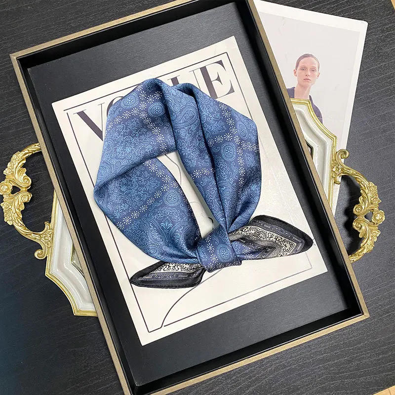 

100% Silk Fashion Scarf Hijab Square Turban Women's Bandana Handkerchief Headscarf Neckerchief Windproof Shawl Wraps Headband