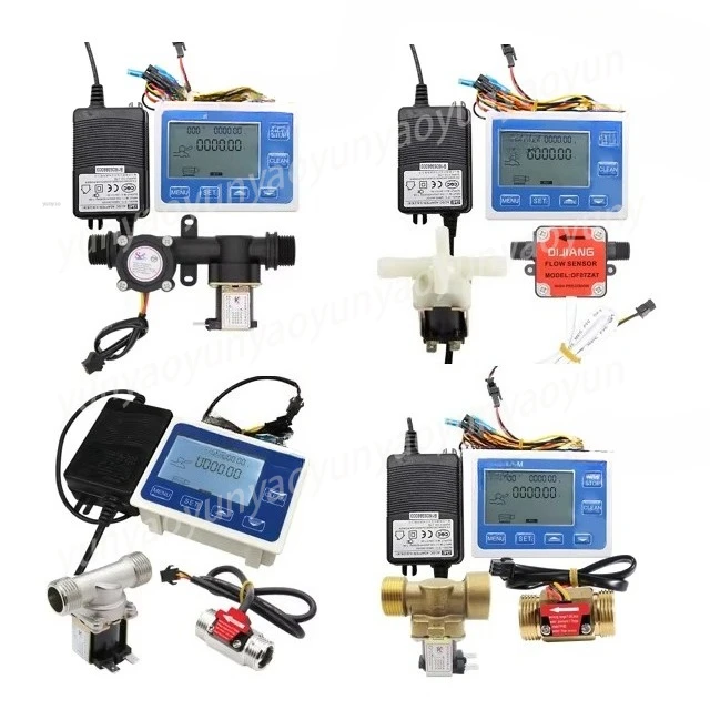 LCD-M 1 Inch Flow Controller Sensor Solenoid Valve Kit for Filling Irrigation Quantitative Control System