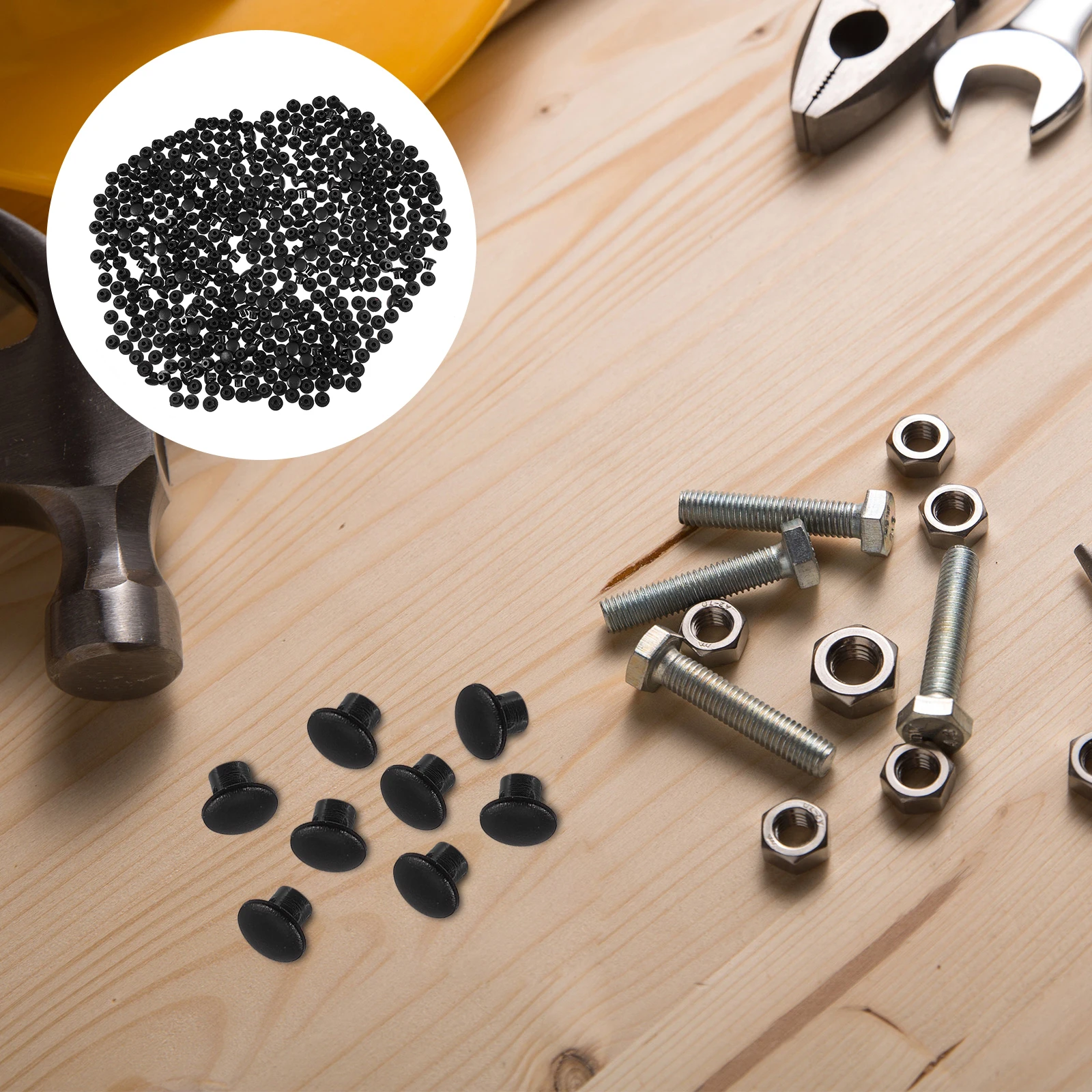 

500 Pcs Screw Cover Decorative Plastic Hole Plugs Cabinet Repair Caps Bright Color 5mm Hinge Covers for Kitchen Cupboard