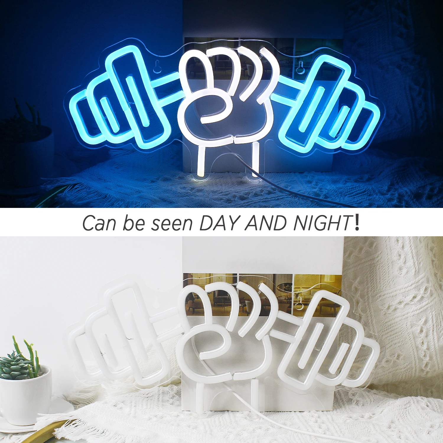 Dumbbell Neon Teken Led Muur Decor Usb Aangedreven Acryl Voor Gym Decor Workout Room Fitness Sportclub Vrienden Tieners Jongens Cadeau