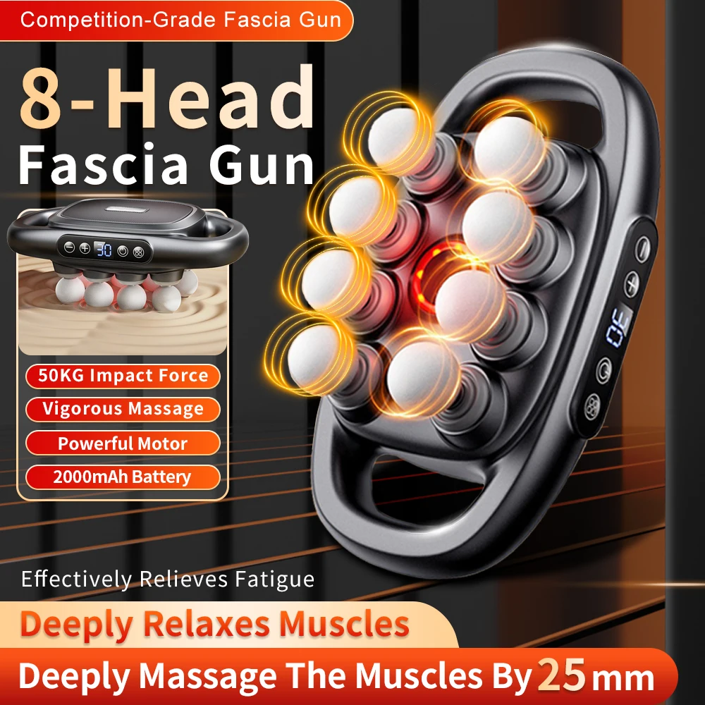 Fascia Gun Muscle Massager Gun High Frequency Back Waist Massage Machine Eight-head Body Shoulder Professional Massage Gun