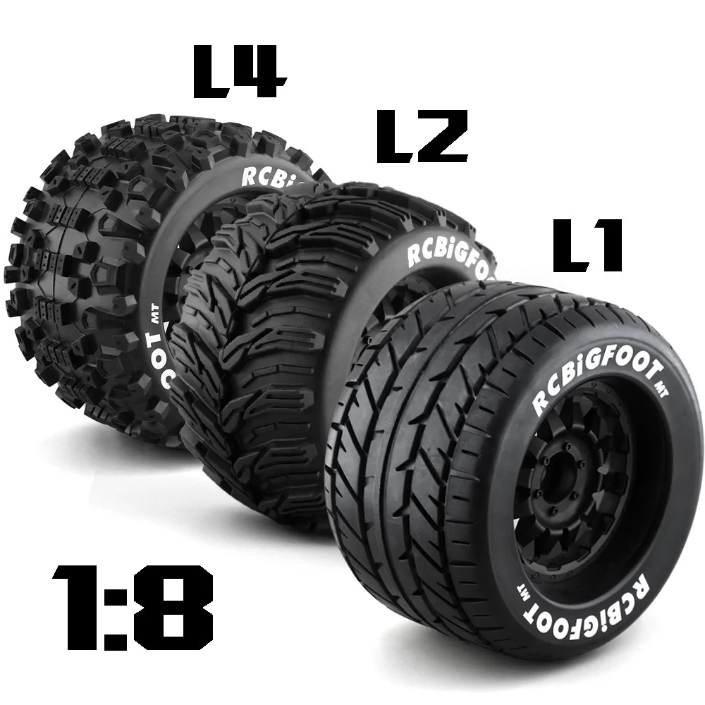 2 Stück 165mm 17mm Reifen Radnaben für 1/8 Monster Truck HPI OUTCAST TRAXXAS E-Revo Summit KRATON Sledge RC Auto Teile
