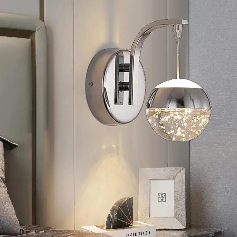 

Crystal Wall Lamp Nordic Simple Bubble Sconce Light LED Fixtures For Home Bedroom Decorative