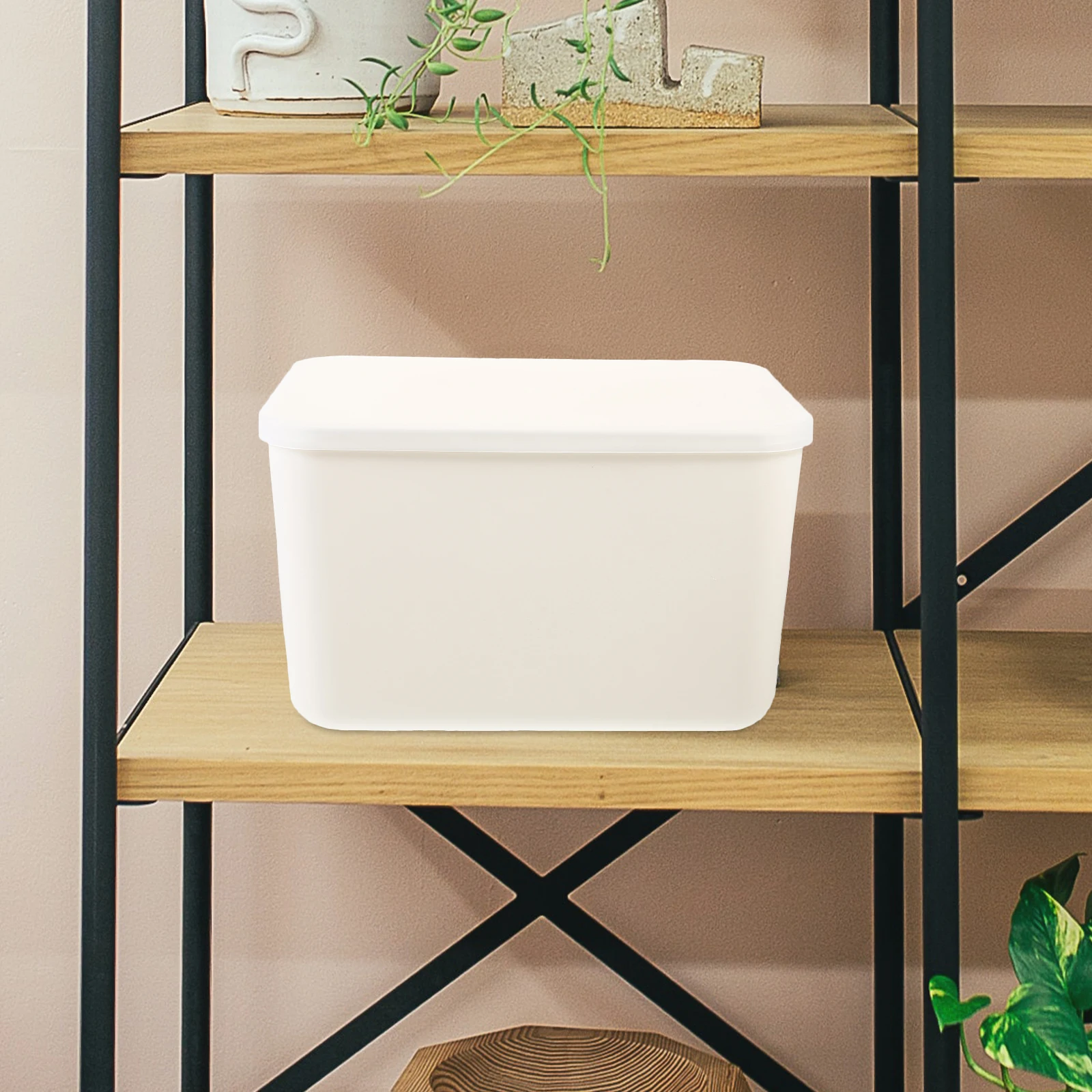 

White Lid Storage Box Home ganization Desk Accessories ganizer Large Capacity Compact Tabletop Bins Storage Cubes