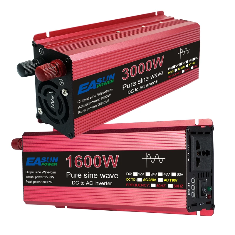 

3kw 12V 24V Dc to AC 120V 220V 1000W 1600W 2200W Car RV Power Pure Sine Wave Inverter