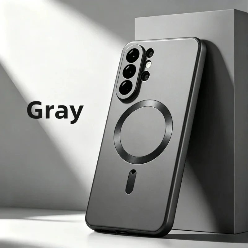 Neue matte, weiche Metallic-Lackierung, magnetische Hülle für Samsung Galaxy S26 25 24 FE S23 S22 Ultra Plus, MagSafe-kompatible, stoßfeste Rückseite – Detail 9