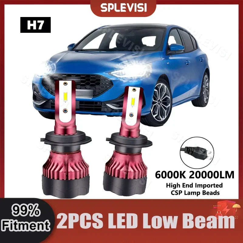 

SPLEVISI LED Headlight Low Light Bulbs Kit 200W 20000LM CSP Chips For Ford Focus MK4 2018 2019 2020 2021 2022 2023 Car Low Beam