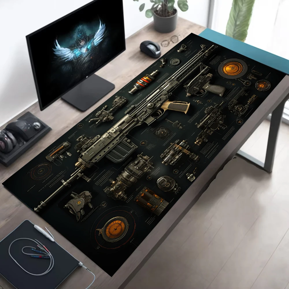 Gun parts assembly Large Mouse Pad XXL Gamer Desk Mat Non-Slip Rubber Base Keyboard Mouspad Gaming Computer PC Office Desk Mats