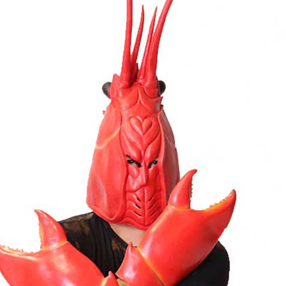 

Lobster Balaclava Gloves Mask Crab Claw Costume Accessory Emulsion For Outdoor Men and Women Halloween Party