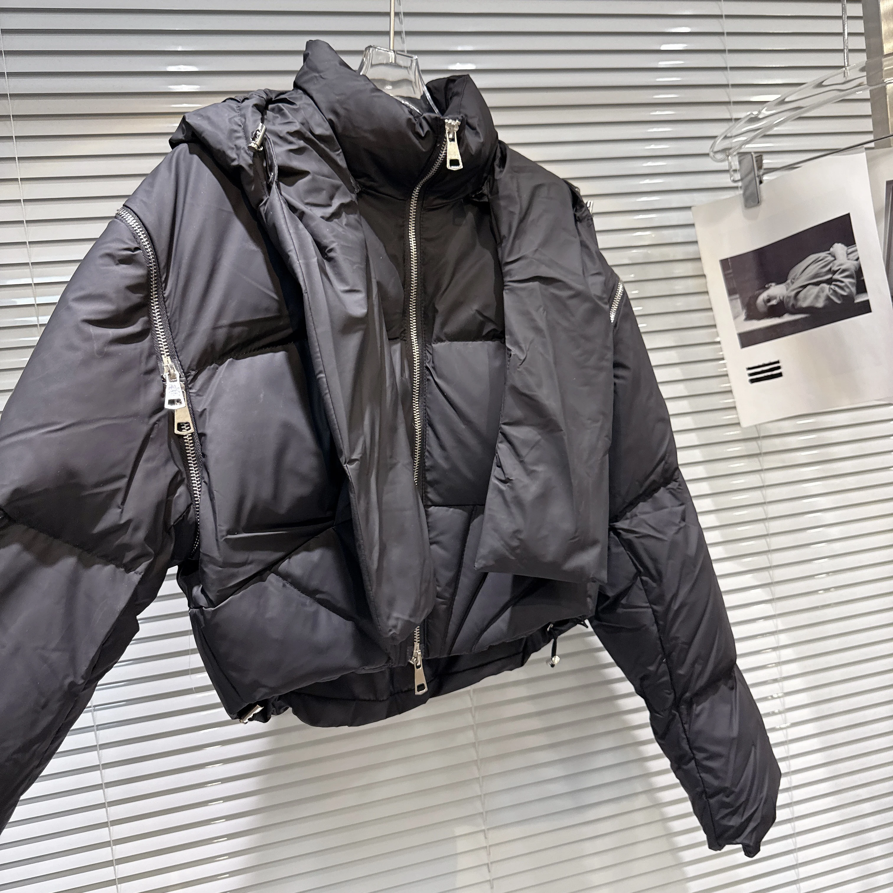 2025 شتاء جديد حلو بارد حار فتاة وشاح شال مقنعين سستة تصميم سترة قطن دافئة معطف القطن للنساء #5