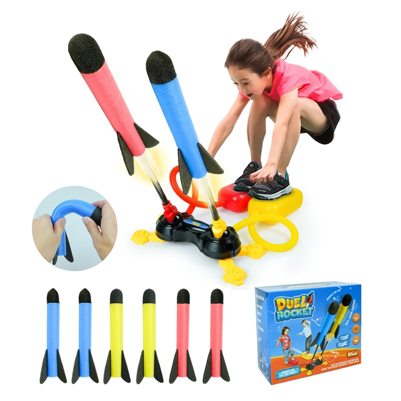 

Children Outdoor Air Rocket Foot Launcher Toy Eva Foam Cotton Soaring Rocket Jump Sport Interaction Games for Kids Fun Toys Gift