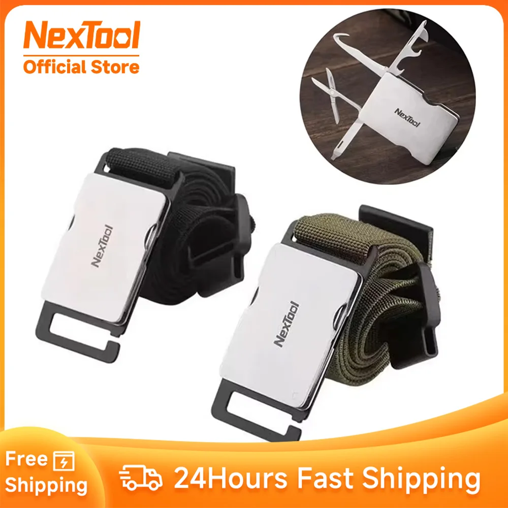 NexTool Outdoor Multi Functional Men Waist Belt Buckle Repair Tool Screwdrivers Scissors File Bottle Opener SIM Card Pin Remover