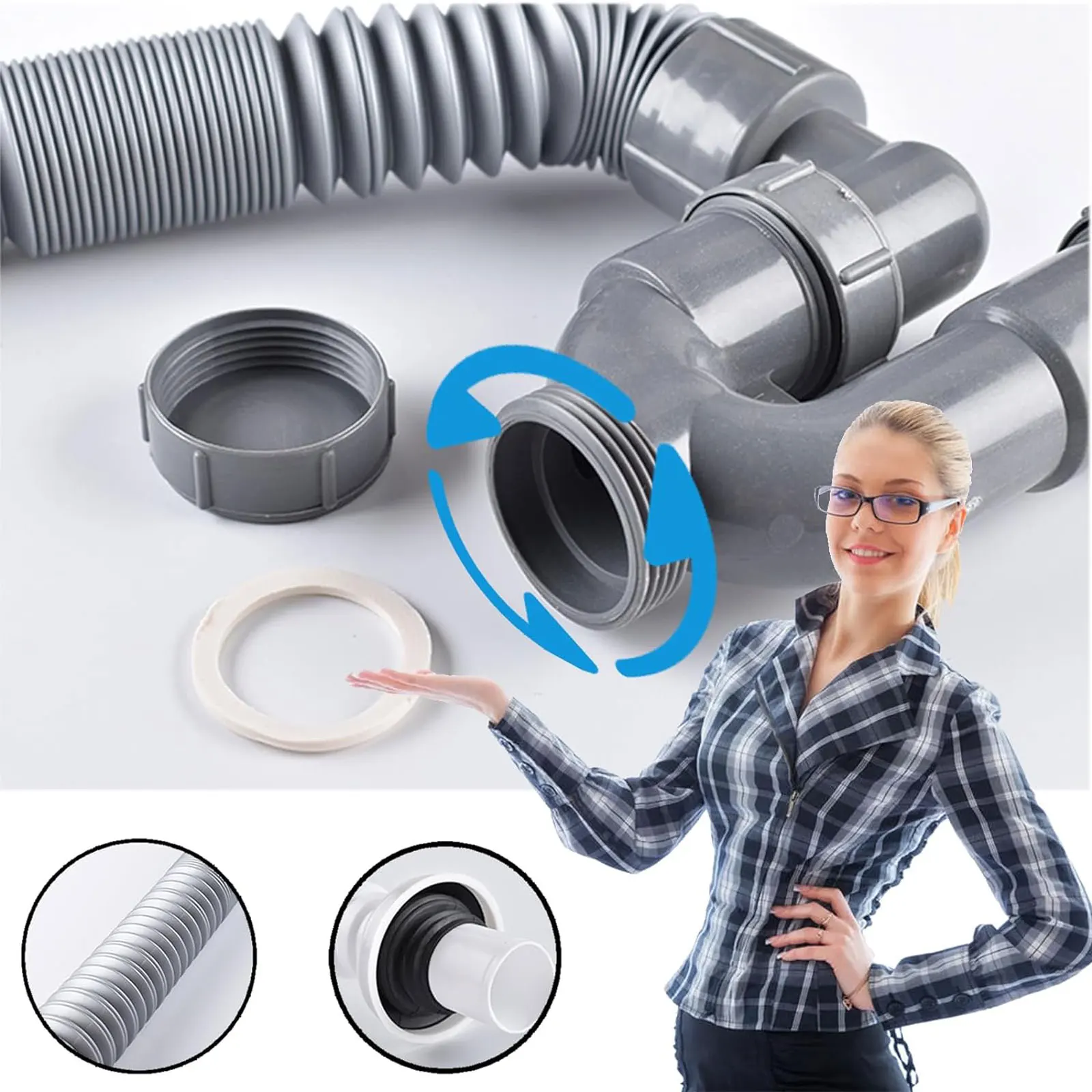 1pcBathroom Basin Sink Bottle Pipe Trap Extension Brass U-Shape Slip Inlet Drain Adjustable Height Sink Hole Waste Drain Stopper