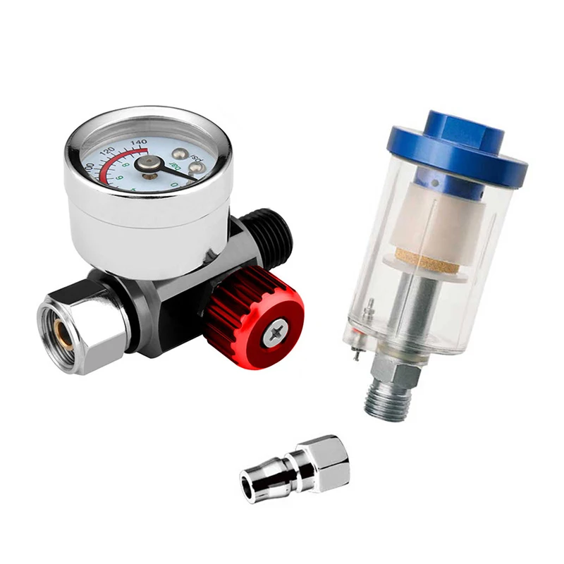 Spray Gun Air Oil Water Separator Filter Kit Regulator Gauge Air Compressor Pneumatic Tools Accessories For Spray Gun Air Tool